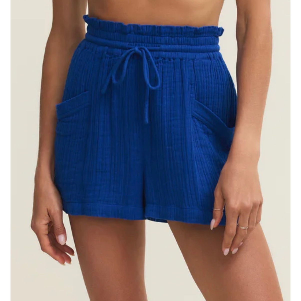 Z Supply Emory Airy Gauze Shorts Nautical Blue Coastal Resort